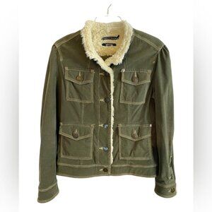 Tommy Hilfiger Moss Green Corduroy  Bomber Jacket Ladies Small